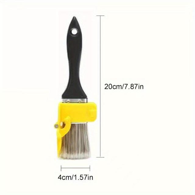 TEMU 1pc Multifunctional Edger Paint Brush With Built-in Shield – Portable No-electricity Brush For Living Room, Bedroom, And Toilet