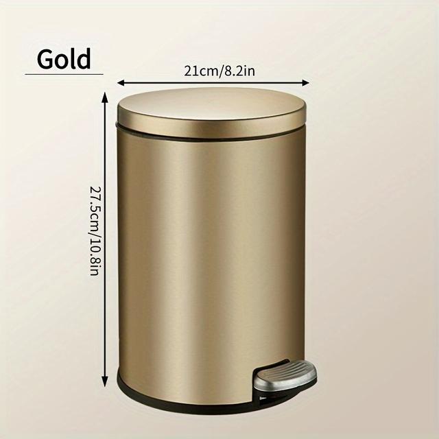 TEMU 1.59gal 스테인리스 스틸 조용한 닫힘 , 침실, 주방, 거실, 욕실 및 사무실용 직사각형 금속 , 전원 불필요