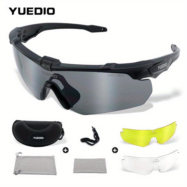 TEMU Yuedio 3 Interchangeable Lens Outdoor Eyewear - Anti-uv Lightweight Durable Pc Material, For , Versatile Use For Sports, Hiking, Fishing & Casual Wear, Sports Eyewear, Sleek Eyewear, Eyewear