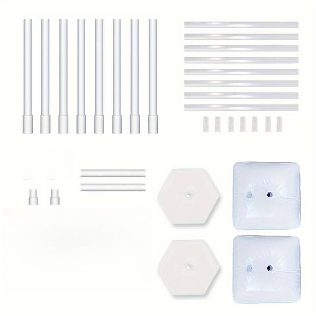 TEMU Vier-in-Eins-Hochzeitsbogenhalterung mit Hintergrundunterstützung: Geeignet für Hochzeiten, Dekorationszubehör für Outdoor-Events - PVC-Material, kein erforderlich