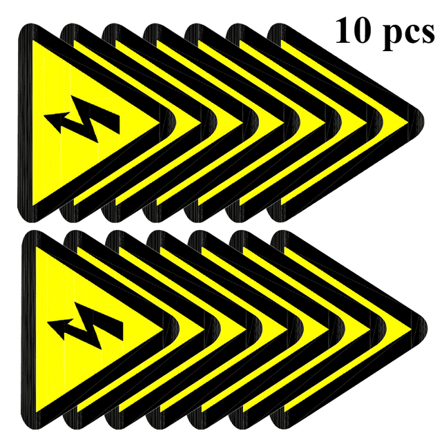 TEMU 10pçs Adesivo de Aviso de e Choque Elétrico, Adesivo -choque Elétrico, Adesivo de Segurança para Equipamentos