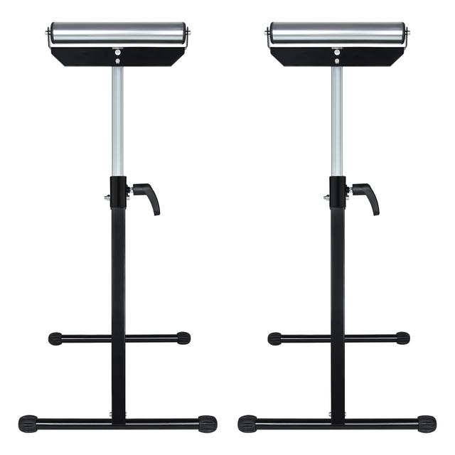 TEMU 2 Pieces Steel Roller Stands, 68-108 Cm Height-adjustable Roller Stand With Non-slip Feet Folding Roller Stand, Axle Stand, Workbenches Extension Tools Support Stand Load Capacity 60kg Per Piece