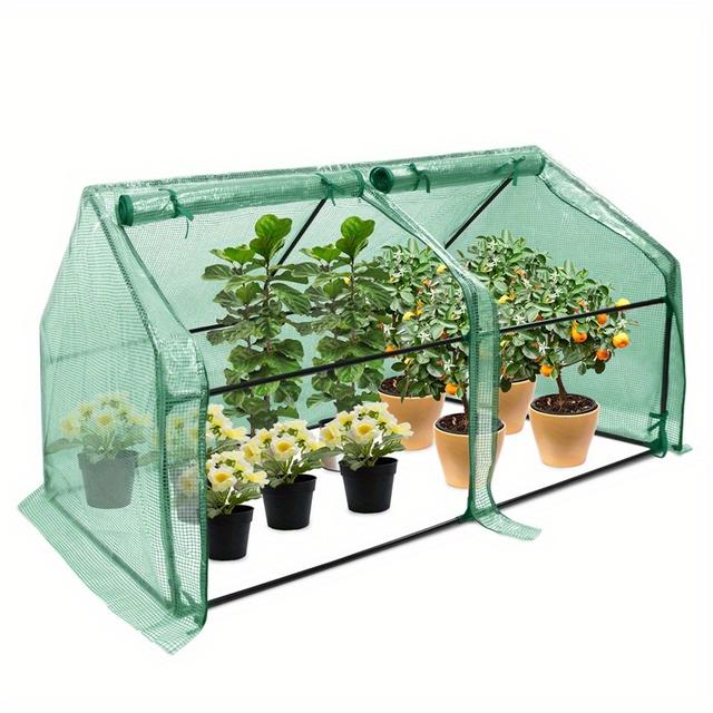 TEMU Serre à tomates d'extérieur, mesurant 180 x 90 x 90 cm, complète avec film de serre et une porte, conçue pour des plantes dans