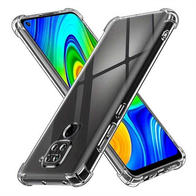 TEMU Pouzdro z měkkého TPU pro Xiaomi Note 9, Note 9S a Note 9 Pro, průhledné, flexibilní, odolné proti poškrábání.