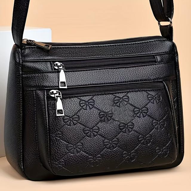 TEMU 1pc Soft Pu Leather Business Crossbody Bag, Briefcase