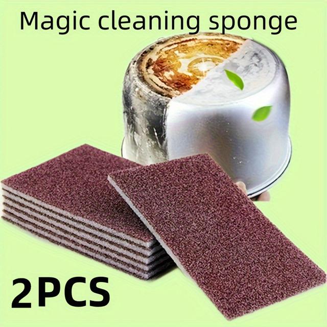 TEMU Set Of 2 Heavy-duty Sandpaper Sponges, Ideal For Rust Removal And Cleaning Cookware - A Must-have Scrubbing Pad For Home And Commercial Kitchens
