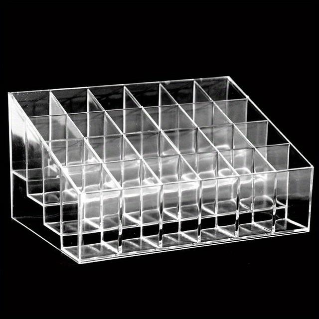 TEMU 24-compartment Clear Acrylic Lipstick Organizer - Versatile Cosmetic Storage For Makeup, Jewelry & More - Lightweight Desktop Holder, Perfume Organizer, Valentines Gift For Lovers