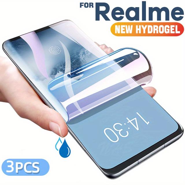 TEMU 3 protectores de pantalla de cobertura total para Realme GT6 N65 N63, protector de pantalla de hidrogel para Realme C53 C67 C65 C61 13 Pro+ 13 Pro 13 12 Pro Pro 12