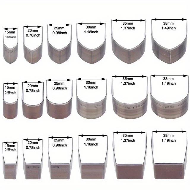 TEMU 18pcs Leathercraft Punching Tool Set - High Carbon Steel, Sharp & Durable Cutting Dies For Diy Watch Bands And Crafts, Includes Square, Round & Pointed Shapes With Storage Case