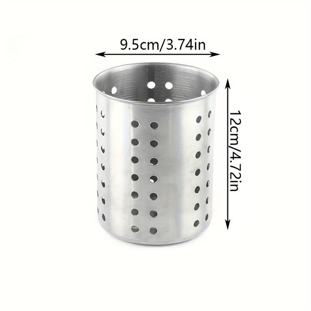 TEMU Essential Stainless Steel Chopstick Holder - Durable Kitchen Utensil Caddy For Spoons, Forks & Knives - Perfect For Home & Restaurant Use