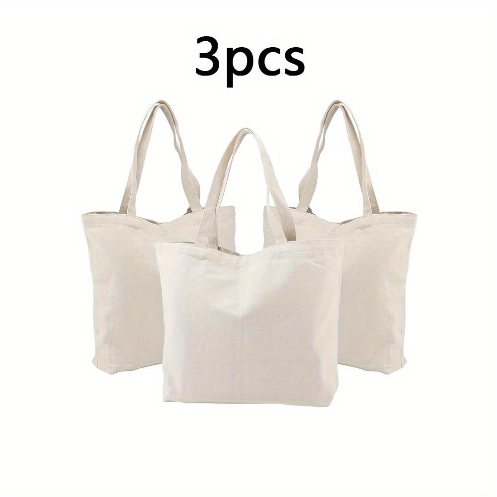 TEMU 3pcs/6pcs/12pcs Sacs fourre-tout de sublimation vierges, réutilisables, avec poignées, pour d'artisanat et