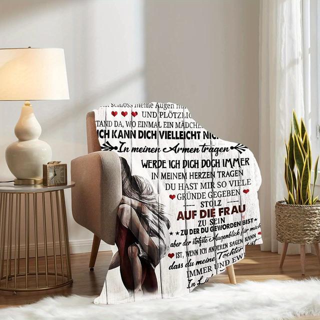 TEMU Weiche Flanelldecke für Tochter - Vintage-Stil, Ganzjahres Gemütliche Sofa- & TV-Decke, Perfektes Geschenk