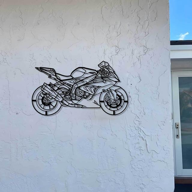 TEMU Bohemian Motorcycle Wall Art - " Outdoor Sculpture For Garden, Patio & Living Room Decor