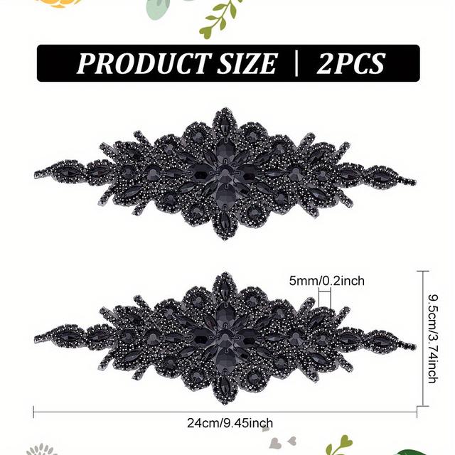 TEMU SUPERFINDINGS 2er- -Applikation, aufbügelbare/aufnähende -Patches, -Hotfix-Verzierungen für Brautkleider, Kleider, Kopfbedeckungen, Gürtel und DIY-Dekorationsarbeiten