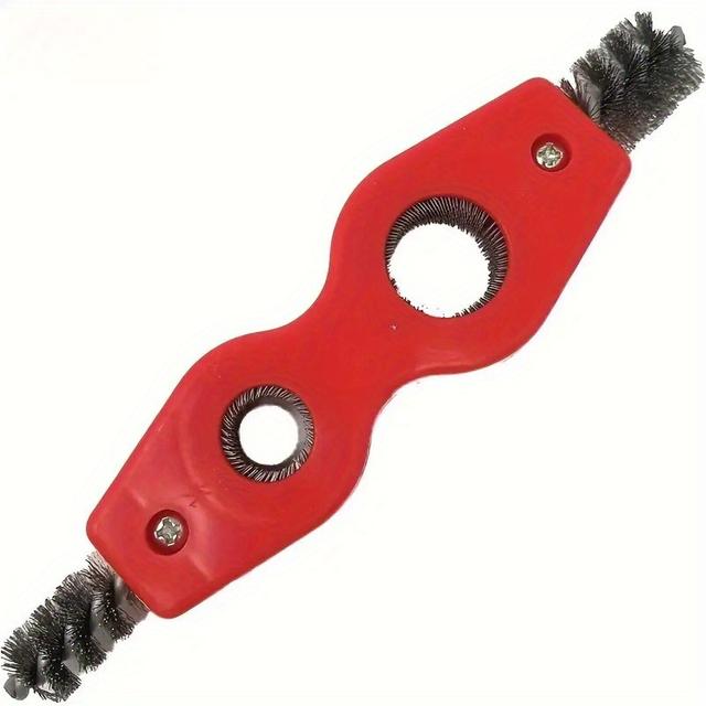 TEMU 1pc ' Copper & Reamer- Easy Soldering Prep, Dual-size Brushes, Anti-slip Grip, Plastic Material, For Commercial Cleaning / Plumbing Tasks, Ideal For Professionals