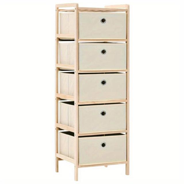 TEMU Basket Chest Of Drawers With 5 Fabric Baskets Cedar