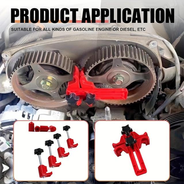 TEMU 9pcs Universal Timing Locking Tool Set, Dual Camshaft Clamp For Cars, Auto Engine Timing Sprocket Gear Locking Tool Set With Cam Gear Clamp And Holder