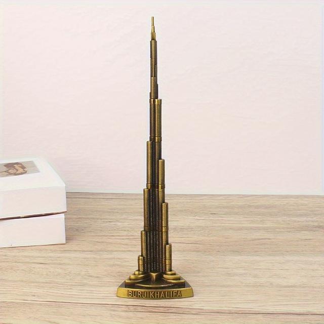 TEMU Dubai Replica - 1pc Alloy Craft Collectible, World Building Model, Modern Home Decor, No Electricity Required, Suitable 14+