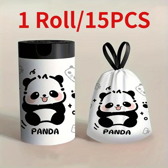 TEMU Panda-Tematiska Hållbara Tjocka Soppåsar - Perfekta för Kök, Badrum & Studentrum Städning