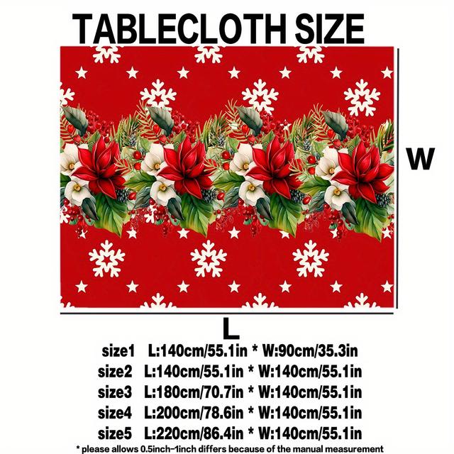 TEMU 1 Stück Neue Weihnachtstischdecke, Bedruckte Dicke Waschbare Tischtuch für Zuhause, Küche, Restaurant, Café, Party, Feiertagsessen, Hochzeit & -Dekoration, Geschenk, Ideal für Weihnachten