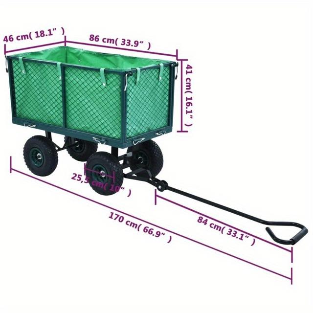 TEMU Garden Hand Trolley Green 350 Kg