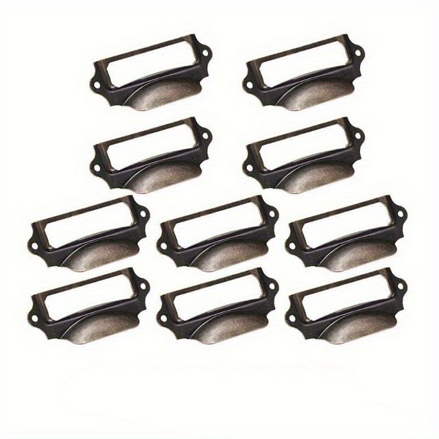 TEMU 10 stuks Vintage-Stijl Hardware Vintage Lade Trek Label Frames, Metalen Naamkaarthouders voor Lades, Geschenkdozen en Apothekersmeubels