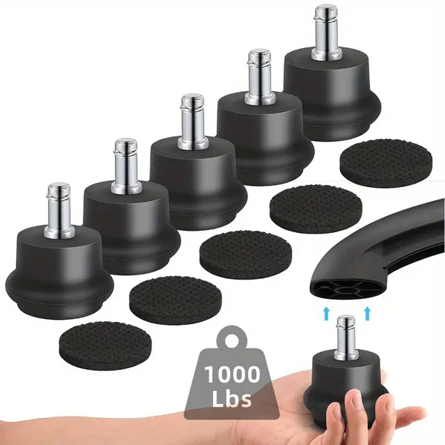 TEMU Office Chair Or Stool Swivel Caster Wheels To Fixed Stationary Castors, Office Chair Wheels For Carpet - With Separate Self Adhesive Felt Pads/chair Feet Wheel Stopper