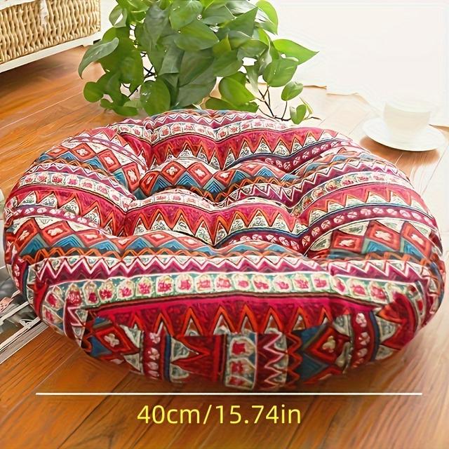 TEMU 1pc Fashionable Circular Seat Cushion - Ethnic Fabric Yoga Mat, Thick And Comfortable Seat Cushion, Dining Chair Cushion, Tatami Stool Cushion, Suitable For Office And Home Decoration
