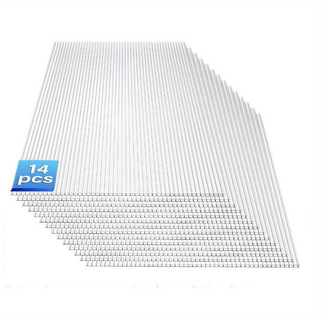 TEMU 14pcs Greenhouse Sheets Cut-to-size Sheets Uv-resistant Polycarbonate Twin-wall Sheets 605x1210x4mm Polycarbonate Sheets Transparent Sheets For Garden Greenhouses