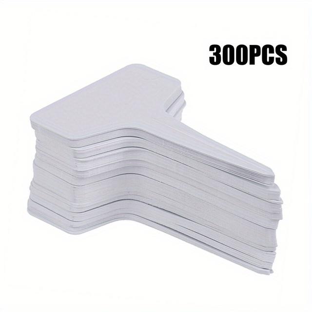 TEMU 300pcs T-type Plant Labels Flexible Plastic Garden Tags Seeding Marker Pens White