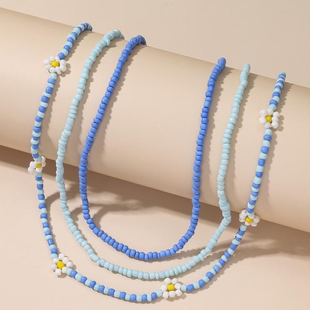 TEMU 3 Piezas Collar de Margaritas con Cuentas Estilo , Accesorio Colorido y