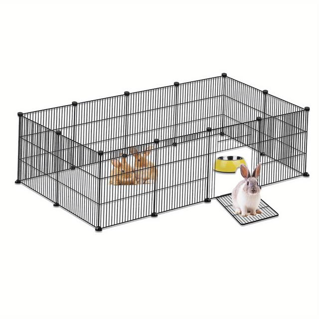 TEMU Single Outdoor Enclosure, 12pcs/24pcs, Rabbit Xl Metal Mesh Enclosure Small Animal Playpen Puppy Fence With Door Guinea Pig Run Playpen Small Animal Enclosure For Small Animals Cage Rodents