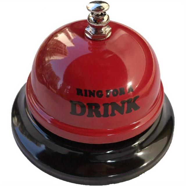 TEMU 1pc Novelty Drink Call Bell - Desktop Service Bell, Durable Iron, Suitable For Gatherings, Weddings, Parties, Christmas Prank Gift, Ages 14+