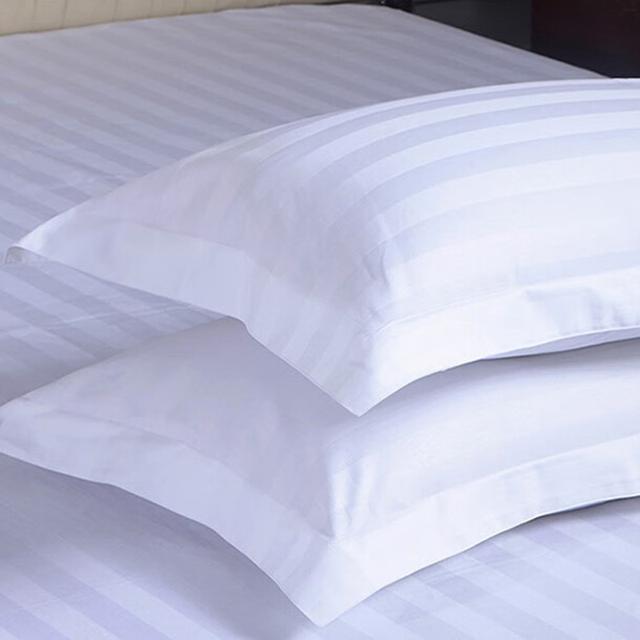 TEMU 100% Cotton Pillowcases Set Of 2 - Woven Satin White Striped, 40 , Envelope Closure, Machine Washable - Soft & Comfortable Pillow Covers For Master & Guest Bedroom
