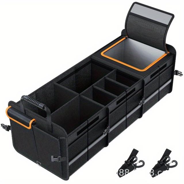 TEMU Große Gepäck-Organizer-Tasche mit eingebauter, auslaufsicherer Kühltasche, 2 Befestigungsgurten, 4 herausnehmbaren Trennwänden, faltbarem Deckel, 2Mm PE-Blatt (.)