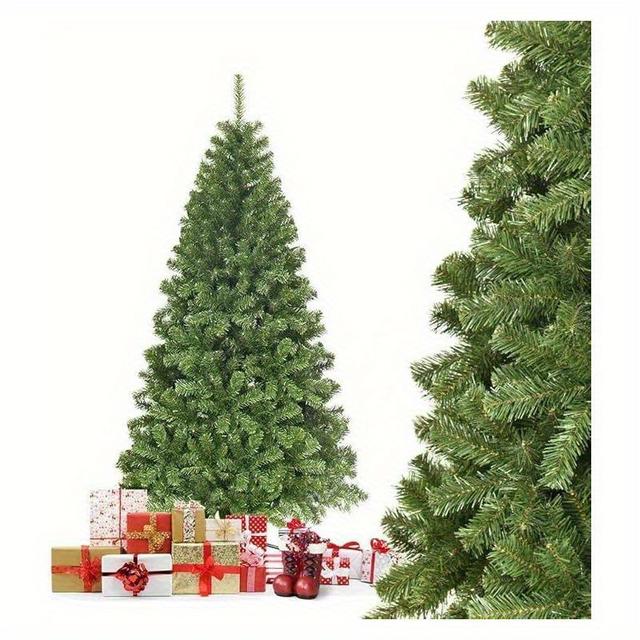 TEMU 180cm/225cm Künstlicher Weihnachtsbaum, Weihnachtsbaum mit Metallständer, Weihnachtsbaum mit 928/1346 PVC-Nadeln, künstlicher Weihnachtsbaum mit Falt-System grün (180cm)