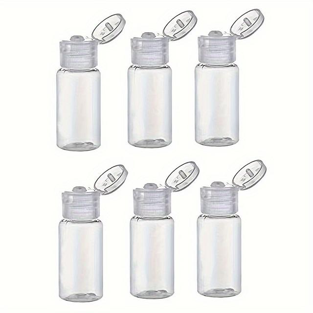 TEMU 6pcs 15ml-30ml/0.5oz-1oz Travel Empty Plastic Sample Bottle Container With Travel Vial Jar Suitable For Lotion Makeup Sample Shampoo Travel Essentials