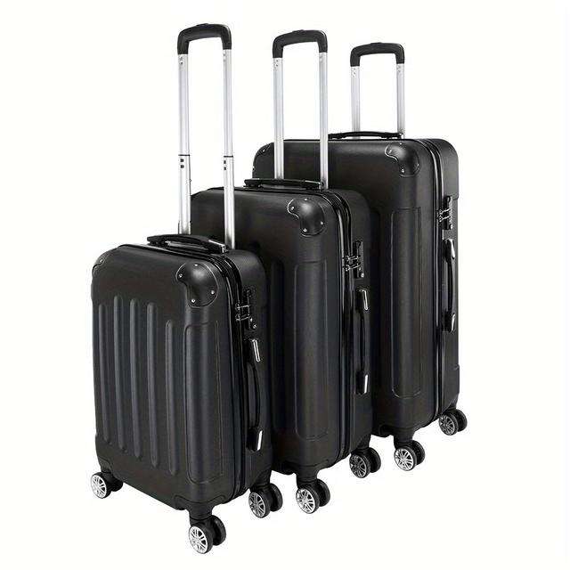 TEMU Ensemble de Valises Rigides 3 pièces, 20"/24"/28" avec Roulettes Pivotantes, ABS Léger et pour un Voyage Élégant