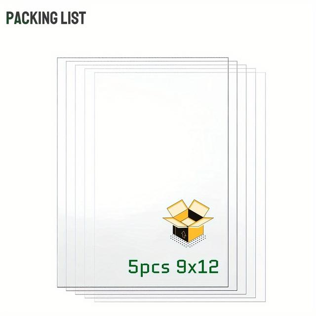 TEMU 9"x12" Acrylic Plastic Sheets, Transparent Cast Plexiglass, 1mm Thick, For Crafts, Signs & Diy Display Projects