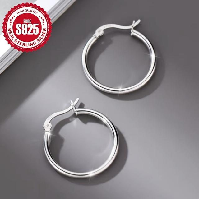 TEMU 2.3g Hypoallergenic S925 Fashion Earrings - Simple, , And Daily Wearable Jewelry For Women - Pair Pack With Temperament And Elegant Design