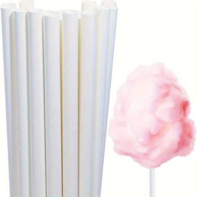 TEMU 50 White Paper Sticks, Disposable Lollipop Sticks, Designed For Cotton - The For Making Candies For Birthday And Wedding Parties.