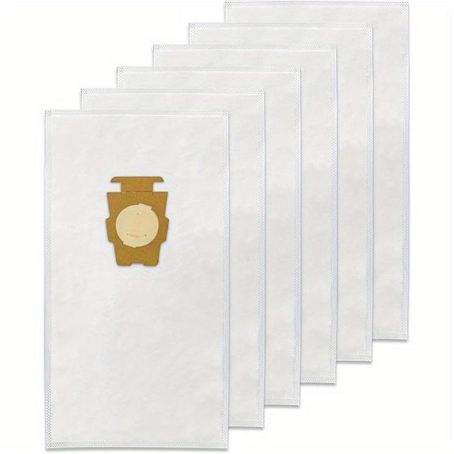 TEMU 6pcs Vacuum Cleaner Dust Bags, White Cloth With Yellow , Compatible With Kirby All Generation & Models - Durable Plastic/fabric Construction