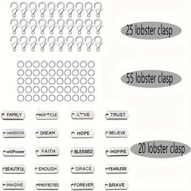 TEMU Gift For Her/him A Set Of 100 Keychain Crafting Kits, Including Materials For Pendants, Lobster Clasps, Suitable For Decorating Keys, Bags, And For Use As Holiday Gifts Or Party Favors