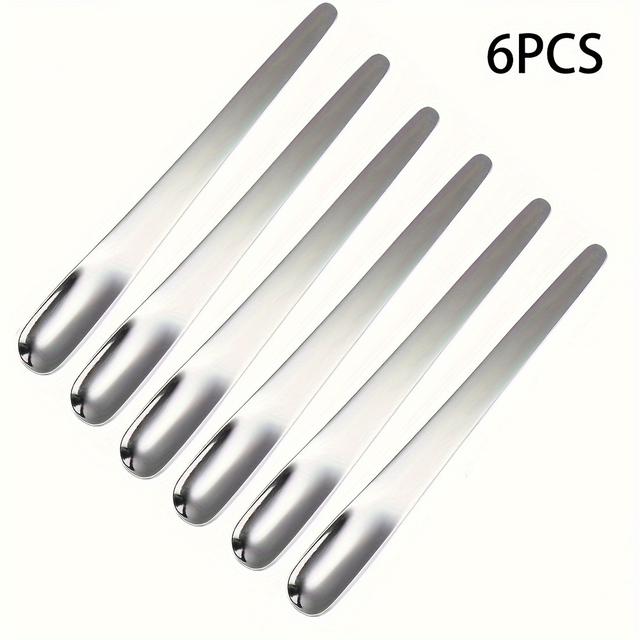 TEMU 6pcs Premium Stainless Steel Spoon Set - Versatile For Yogurt, Cocktails, Ice - Includes Espresso, Milkshake, Pudding Spoons In Silvery, Golden, Rose Golden, Black Dessert Cups With Spoons
