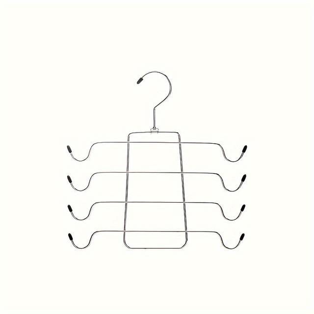TEMU Metal Hanger Set - Durable, Space-saving, Foldable, Versatile With Tie Hooks For Bra And Tie Organization - Ideal For Retail Display And Home Use