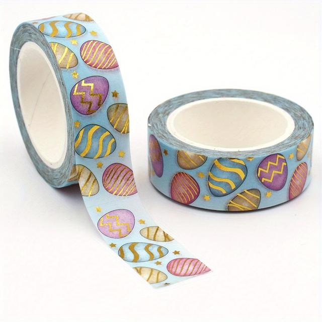 TEMU New 1pc 15mm X 10m Gift Decoration Washi Tape Stationery Colored Tape Office Supplies And Paper Tape