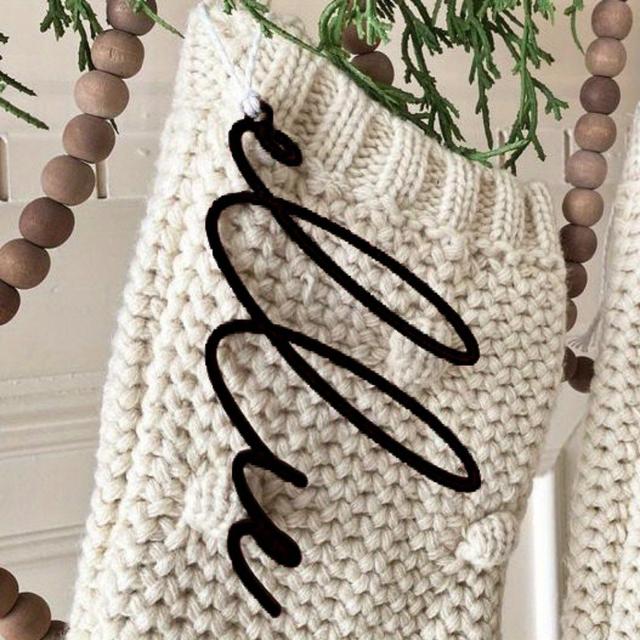 TEMU 1pc Custom Acrylic Name Christmas Stocking Tag - Personalized Gift Tag With Elegant Black Ribbon, Ideal For Halloween And Christmas, Gift Tag|personalized Tag|durable Tag, Christmas Gift Tags
