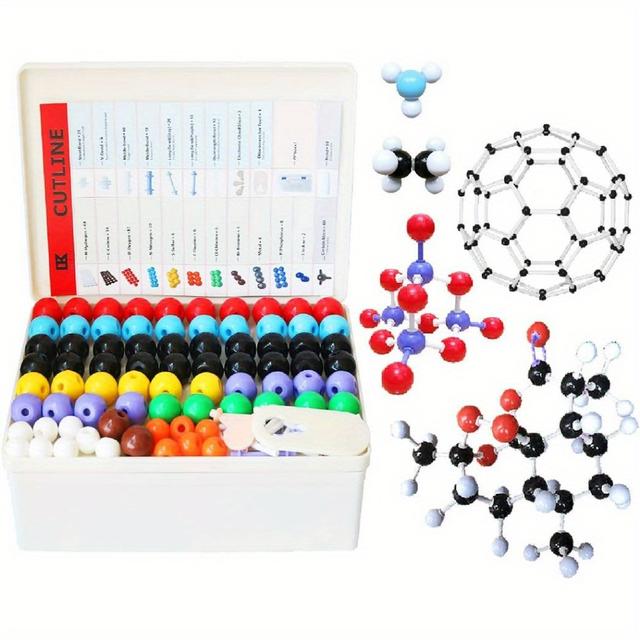 TEMU Chemistry Molecular Model Kit (444pcs), Teacher Set For And Learning, Motivate For Learning And Raising Space Imagination, A Fullerene Set