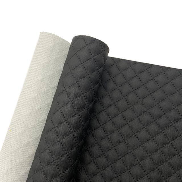 TEMU Leather Fabric Precuts - Quilted Vinyl For Upholstery Diy Crafts, Chair Sofa Decor, 16 X 54 Inches, Geometric Pattern, - Washable Surface For Home