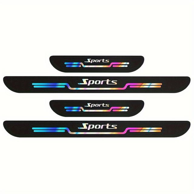 TEMU Sada čtyř laserem řezaných lišt pro prahy vozidla – odolné proti poškrábání, s nálepkami proti nárazům pro vylepšení vzhledu vozidla